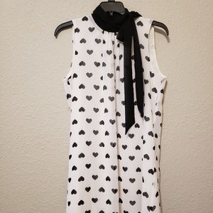 Womens New York & Company Dress Hearts Sleeveless